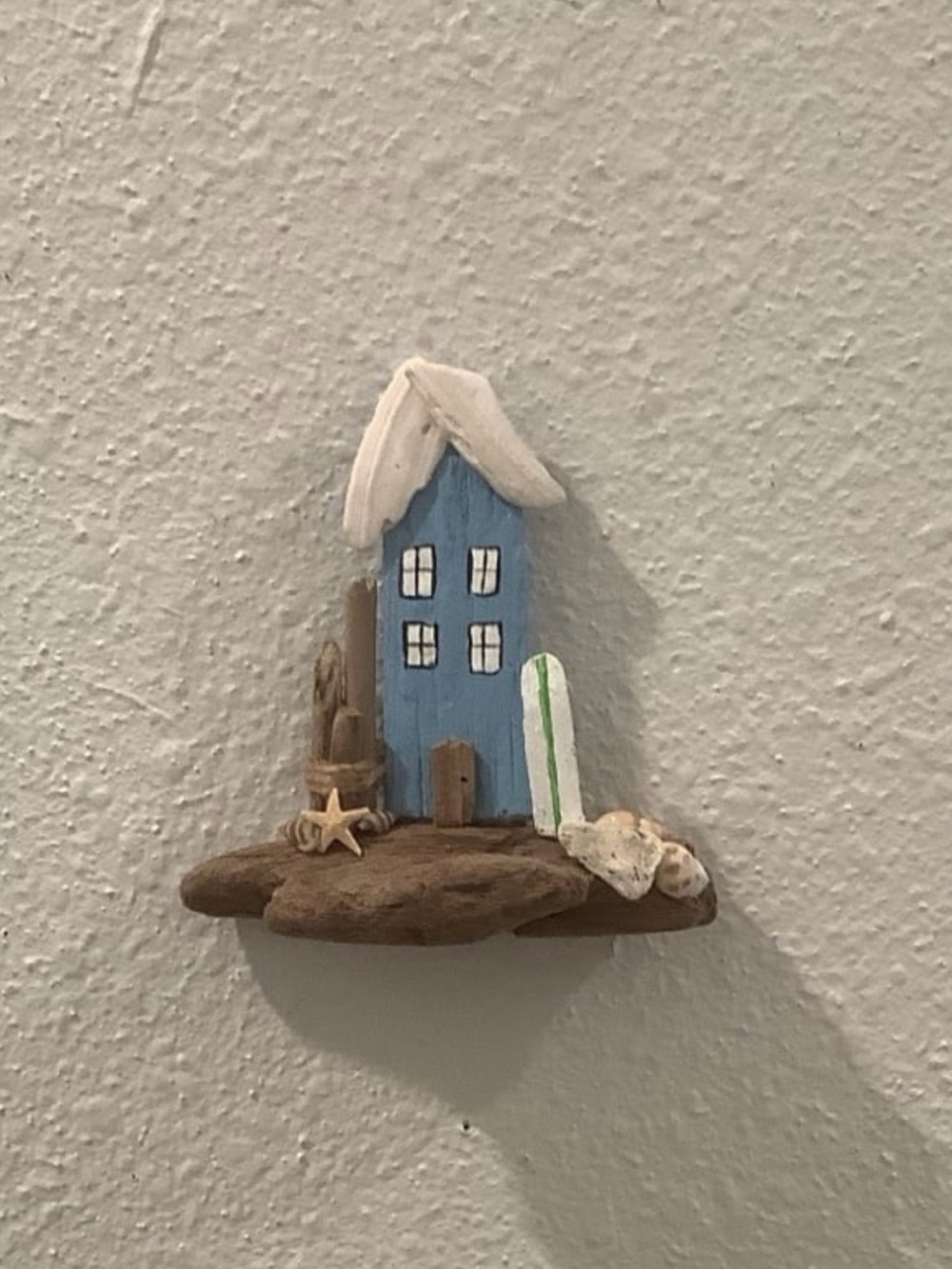 Driftwood Beach House With Seashell Roof, Beach House Coastal Decor